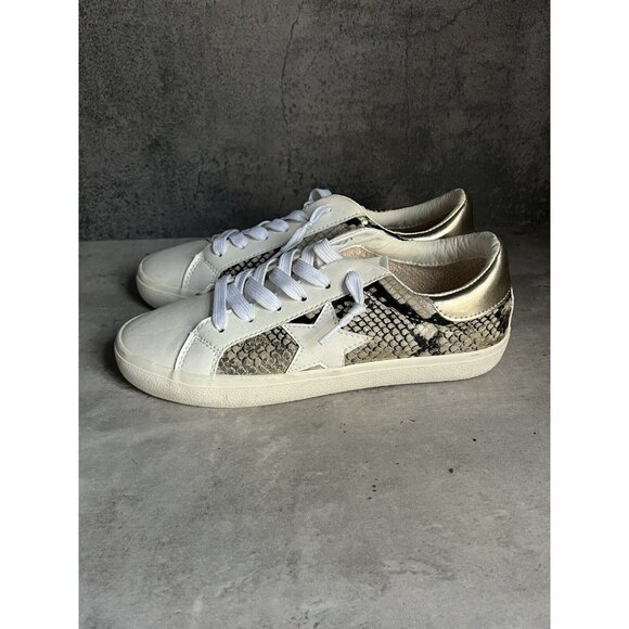 Steve Madden Shoes - Steve Madden Madden Girls White Multi Snakeskin Star Sneakers Womens Size 7.5